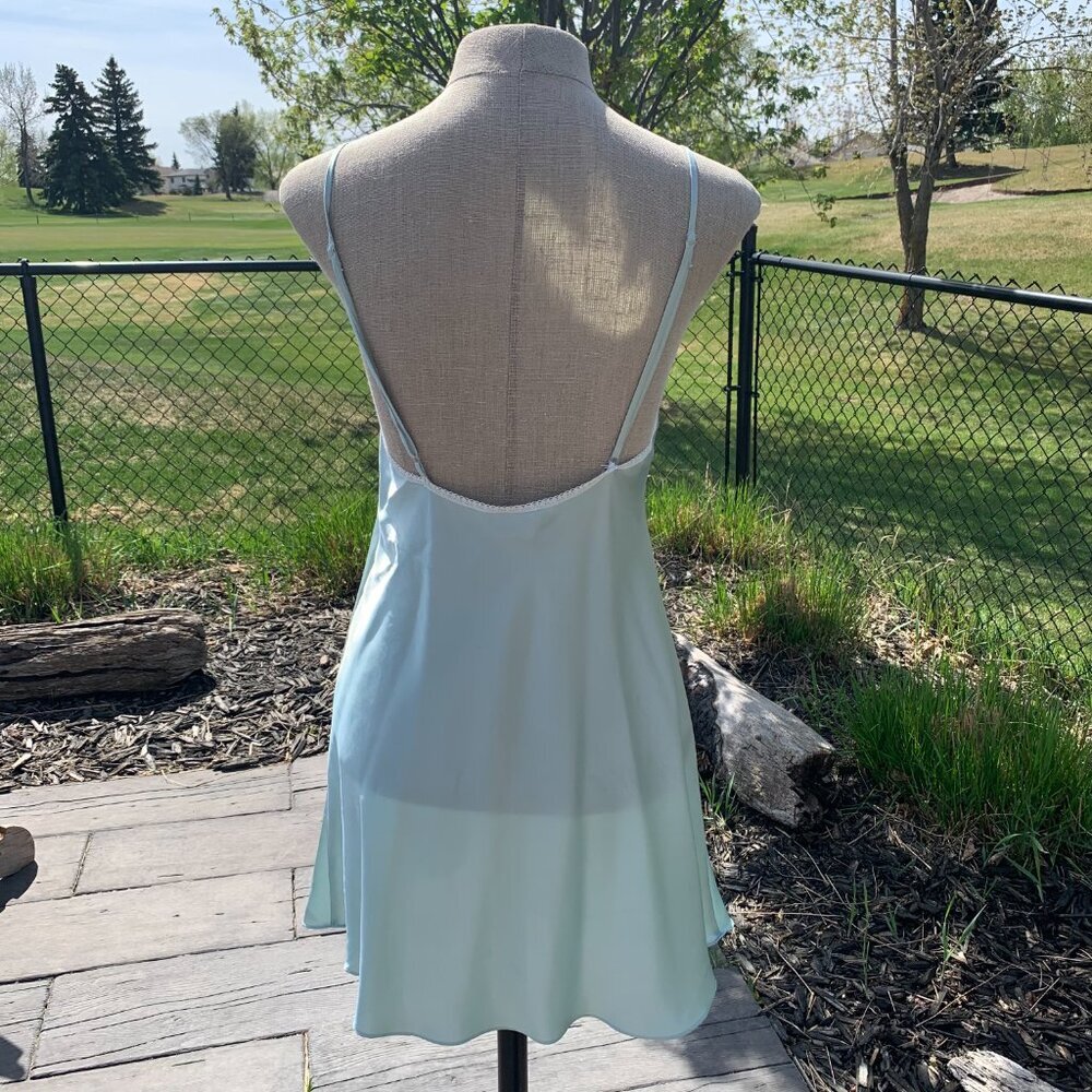 Vintage Y2K Linda Slip Dress Silky Satin Lace Trim Nightie Boho Short Lingerie - Picture 7 of 16